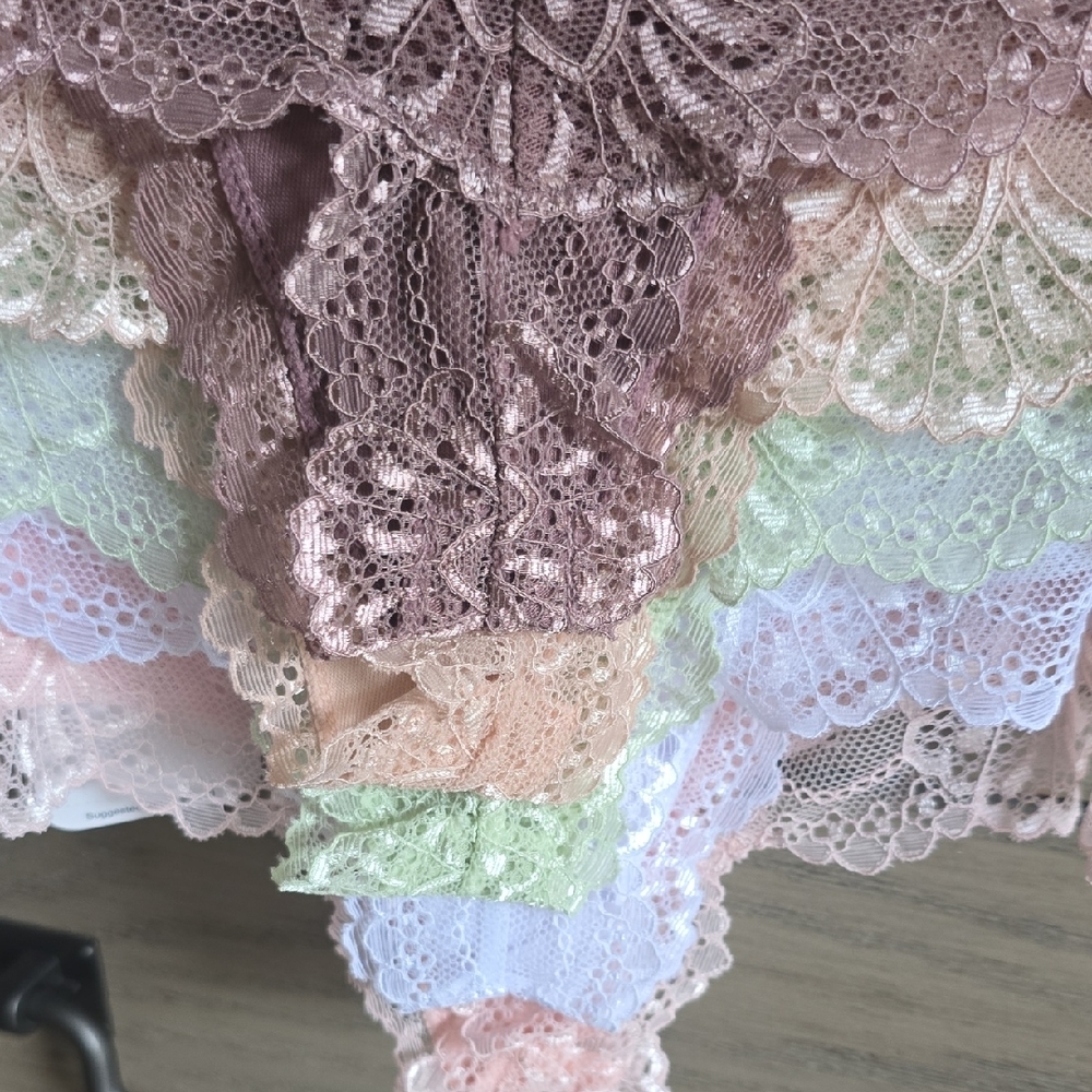 Rene Rofe Women's Lace Thong Collection - Peach, Mint, White, Mocha 💜 - Picture 9 of 13